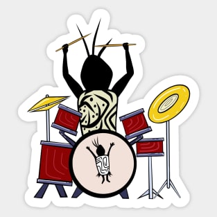 Cute Drummer Performs Solo with Drums Sticker